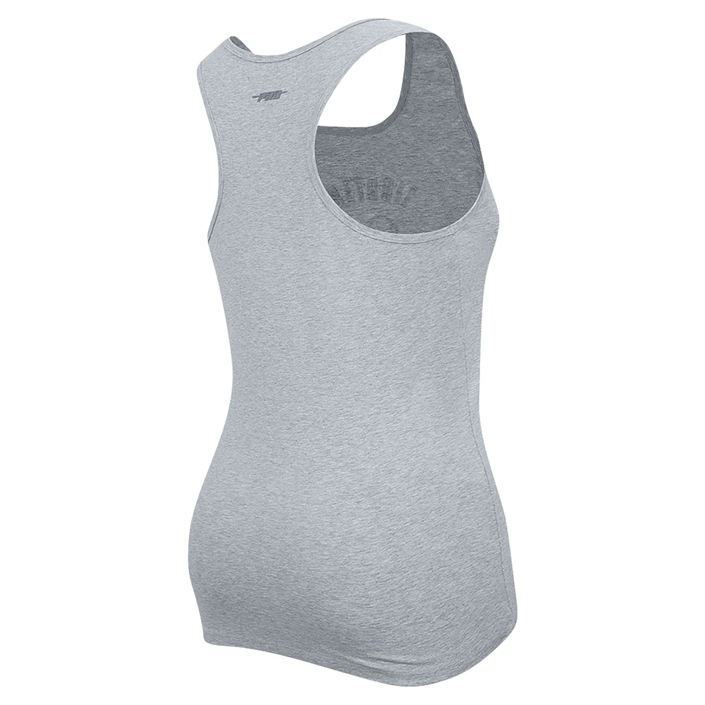Women's Pro Standard Heather Gray Detroit Lions Triple Tonal Racerback Tank Top