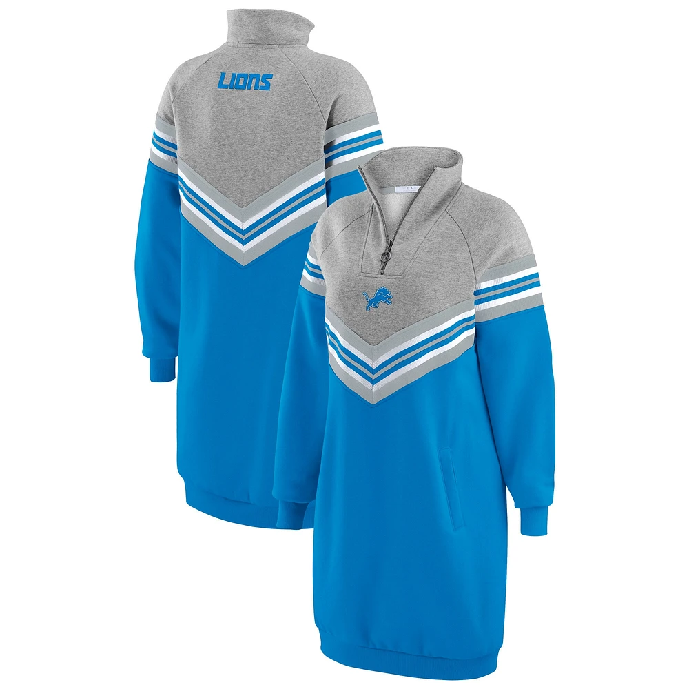 Robe à rayures chevrons bleu/gris chiné Detroit Lions pour femme WEAR by Erin Andrews