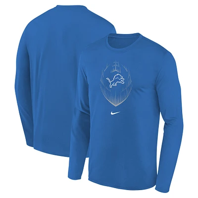 T-shirt à manches longues Nike bleu Detroit Lions Legend Icon pour jeune