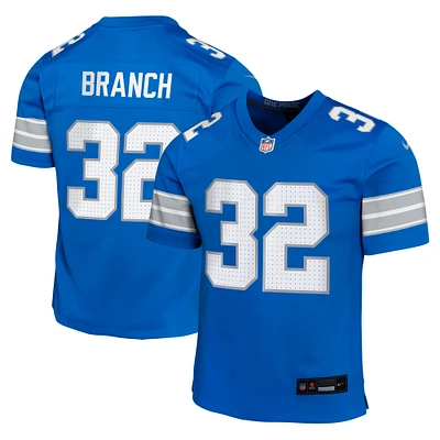 Maillot de match Nike Brian Branch bleu des Lions Detroit pour jeune