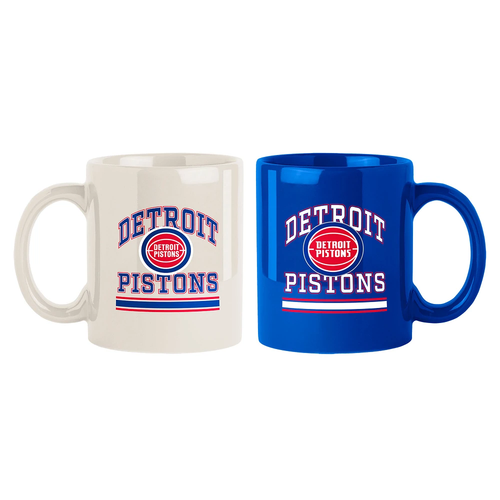 Lot de deux tasses colorées de 15 oz des Detroit Pistons