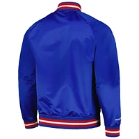 Men's Mitchell & Ness Blue Detroit Pistons Hardwood Classics  Throwback Wordmark Raglan Full-Snap Jacket