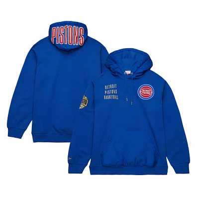 Men's Mitchell & Ness Blue Detroit Pistons  Team OG 2.0 Vintage Logo Fleece Pullover Hoodie