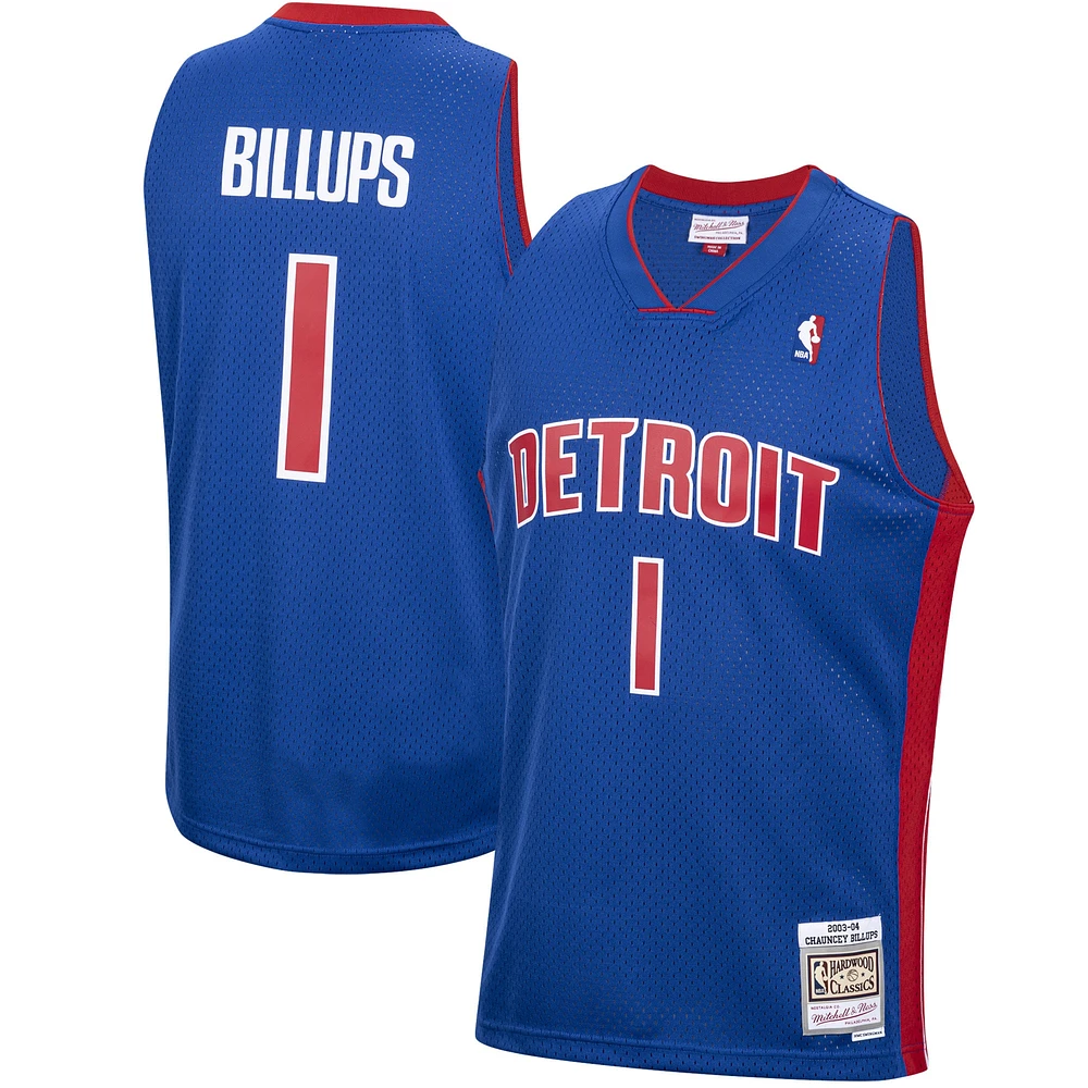 Maillot Swingman Mitchell & Ness Chauncey Billups Royal Detroit Pistons 2003/04 pour hommes