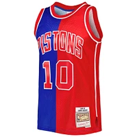 Men's Mitchell & Ness Dennis Rodman Blue/Red Detroit Pistons Hardwood Classics 1988/89 Split Swingman Jersey