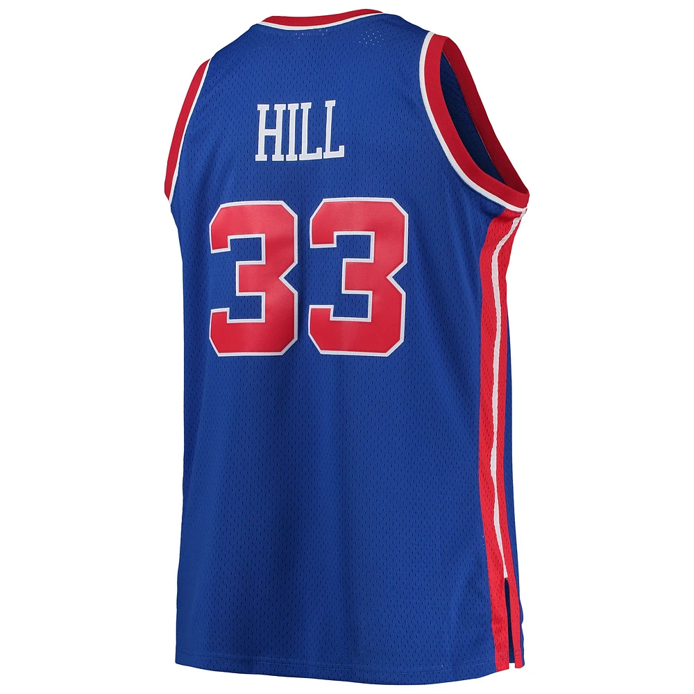 Maillot Swingman Mitchell & Ness Grant Hill Detroit Pistons bleu 1995/96 Big Tall Hardwood Classics pour hommes
