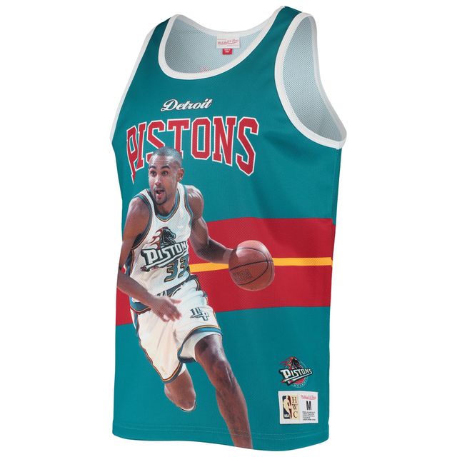 Débardeur de joueur Mitchell & Ness Grant Hill sarcelle Detroit Pistons Hardwood Classics pour hommes
