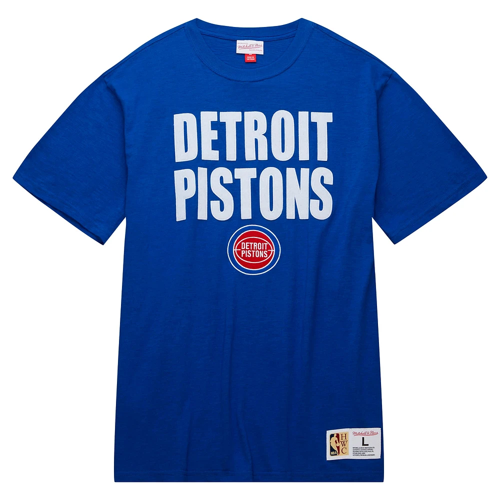 Men's Mitchell & Ness Royal Detroit Pistons Hardwood Classics Legendary Slub T-Shirt