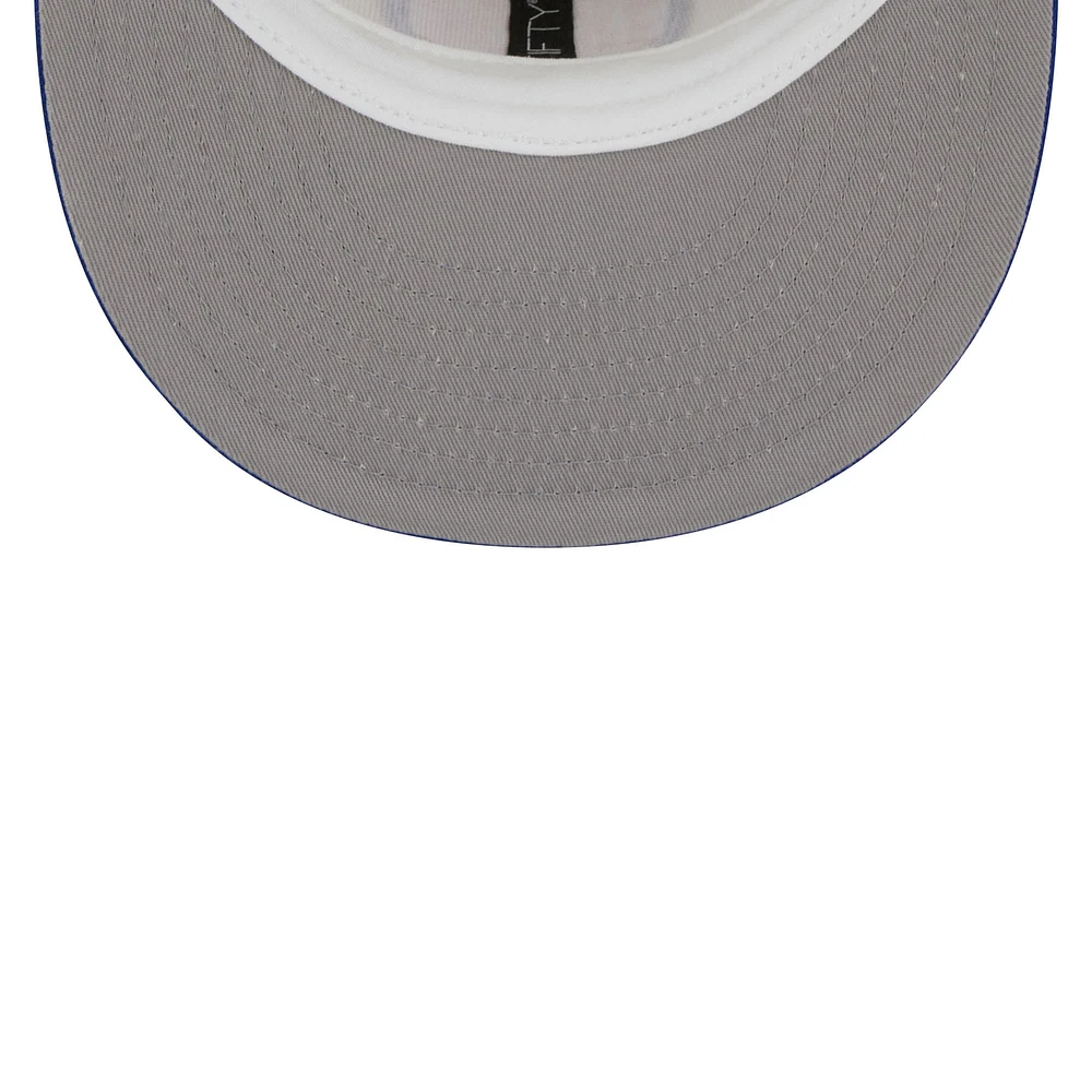 Men's New Era Cream/Blue Detroit Pistons Piping 2-Tone 59FIFTY Fitted Hat