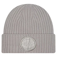 Men's New Era Gray Detroit Pistons Color Pack Cuffed Knit Hat