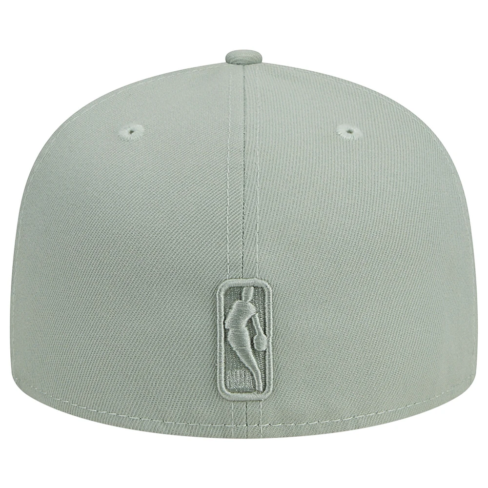 Men's New Era Light Green Detroit Pistons Sage Color Pack 59FIFTY Fitted Hat