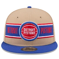 Men's New Era Tan/Blue Detroit Pistons 2024 NBA Draft 9FIFTY Snapback Hat