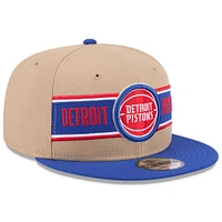 Men's New Era Tan/Blue Detroit Pistons 2024 NBA Draft 9FIFTY Snapback Hat