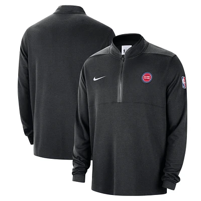 Haut à demi-zip Nike noir Detroit Pistons 2024/25 Courtside Performance pour homme