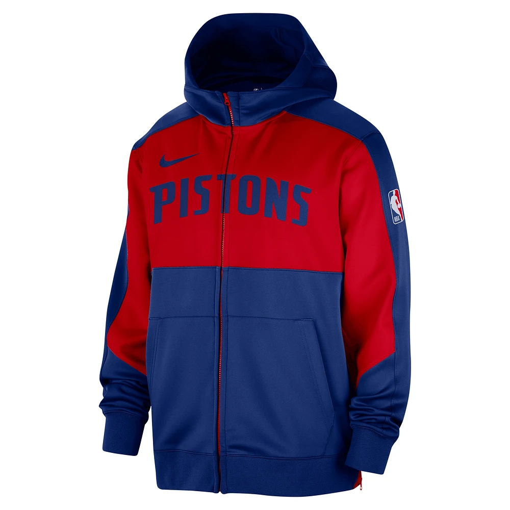 Men's Nike Blue Detroit Pistons Authentic On-Court Showtime Performance Full-Zip Hoodie