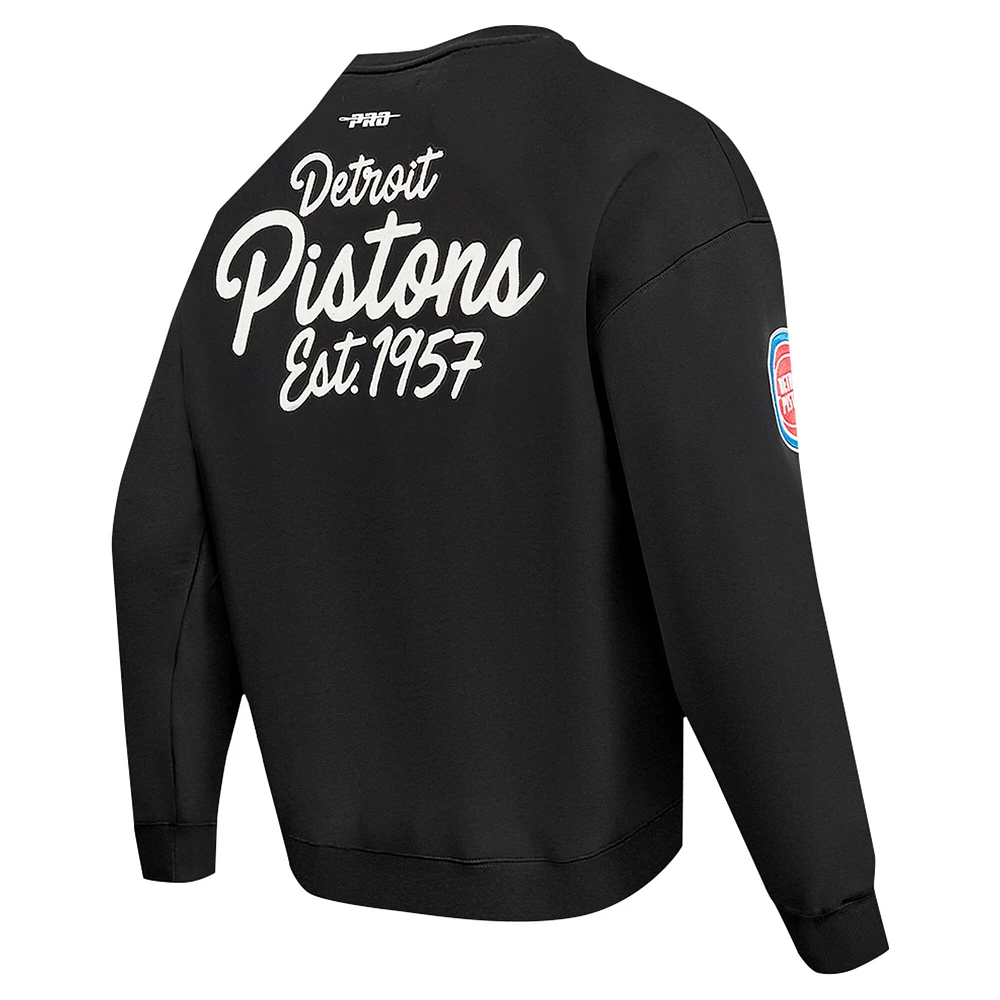 Men's Pro Standard Black Detroit Pistons Paint the City Pullover Sweatshirt