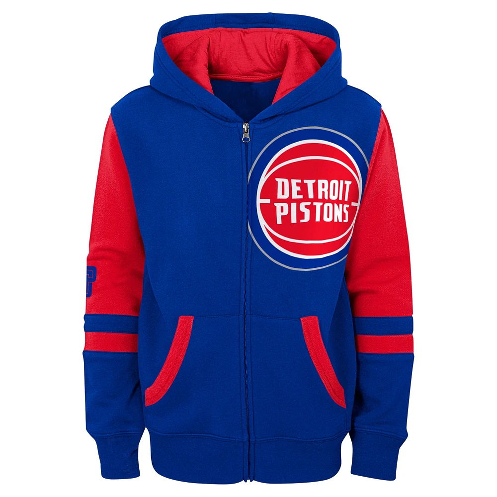 Preschool Blue Detroit Pistons Straight To The League Full-Zip Hoodie