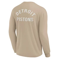 T-shirt unisexe Fanatics kaki Detroit Pistons Elements super doux à manches longues