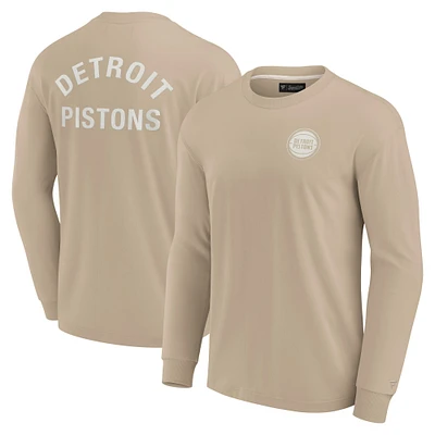 T-shirt unisexe Fanatics kaki Detroit Pistons Elements super doux à manches longues
