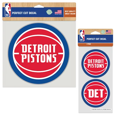 Lot de deux autocollants WinCraft Detroit Pistons Perfect Cut