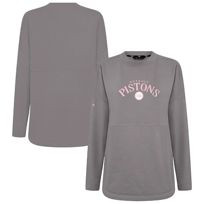 Women's Levelwear  Gray Detroit Pistons Mother's Day Beaudry Arched Pullover Sweatshirt