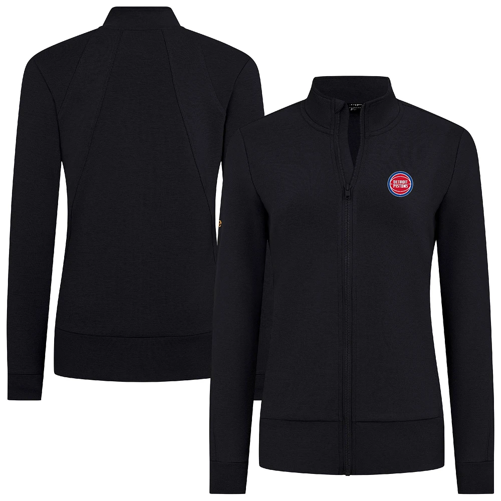 Women's Levelwear Black Detroit Pistons Shine Full-Zip Jacket