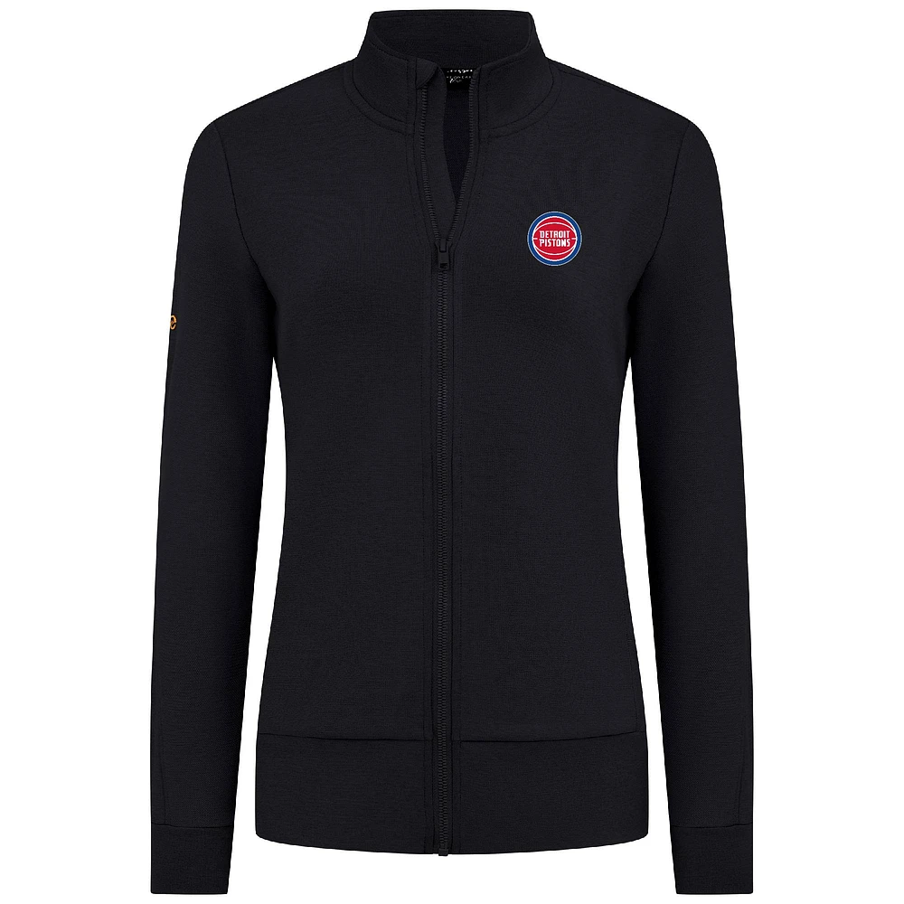 Women's Levelwear Black Detroit Pistons Shine Full-Zip Jacket