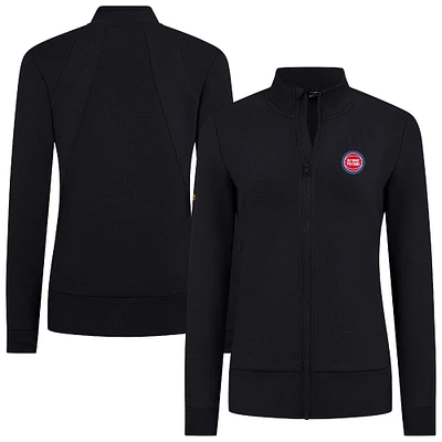 Women's Levelwear Black Detroit Pistons Shine Full-Zip Jacket
