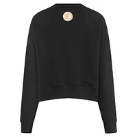 Women's Pro Standard  Black Detroit Pistons Glam Cropped Pullover Sweatshirt