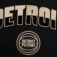 Women's Pro Standard  Black Detroit Pistons Glam Cropped Pullover Sweatshirt