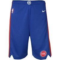 Youth Nike Blue Detroit Pistons Icon Edition Mesh Performance Swingman Shorts