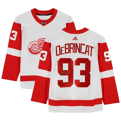 Maillot adidas authentique blanc autographié par Alex DeBrincat des Red Wings de Detroit