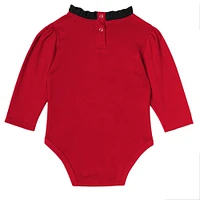 Girls Infant Detroit Red Wings 3-Piece Rink Queen Long Sleeve Bodysuit, Pants & Headband Set