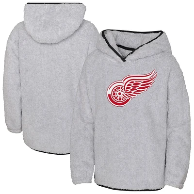 Sweat à capuche en polaire Ultimate Teddy pour filles, gris chiné, Detroit Red Wings