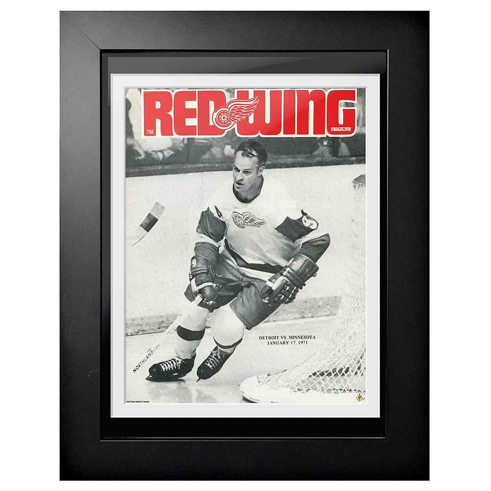 Gordie Howe Detroit Red Wings 1971 Red Wing Magazine - 12'' x 16'' Framed Program Cover