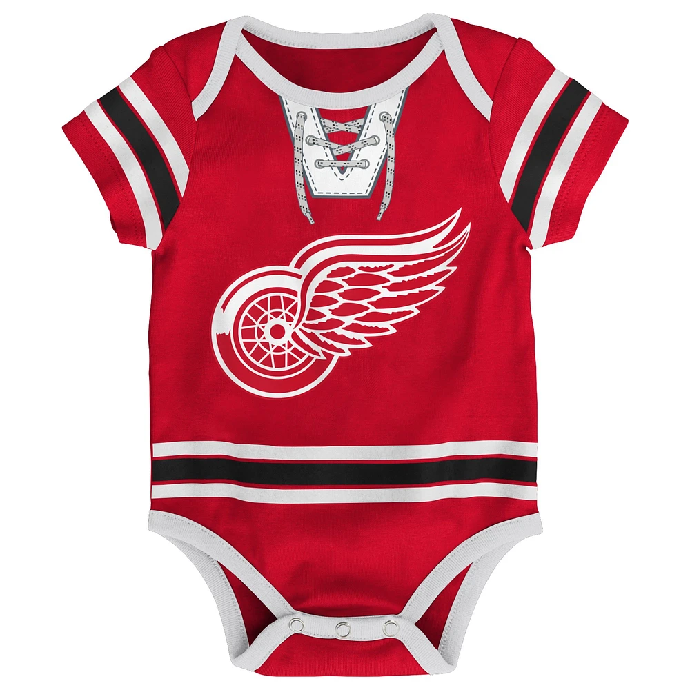 Infant Red Detroit Wings Hockey Jersey Bodysuit