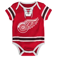 Infant Red Detroit Wings Hockey Jersey Bodysuit