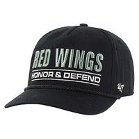 Men's '47 Black Detroit Red Wings OHT Military Appreciation Homeland Honor and Defend Hitch Adjustable Hat