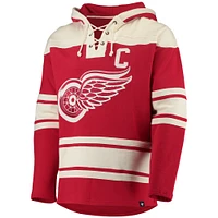 Men's '47 Gordie Howe Red Detroit Wings Retired Player Name & Number Lacer Pullover Hoodie
