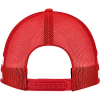 Men's '47 Red Detroit Red Wings Sideband Stripes Trucker Snapback Hat