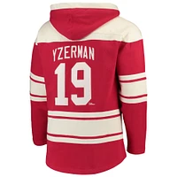 Chandail à capuchon pour homme '47 Steve Yzerman Red Detroit Wings Player Lacer