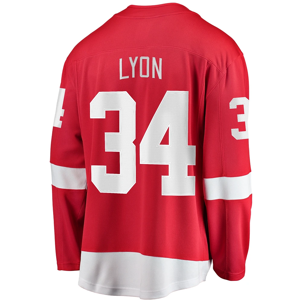 Maillot Fanatics Alex Lyon Red Detroit Wings Home Breakaway pour hommes