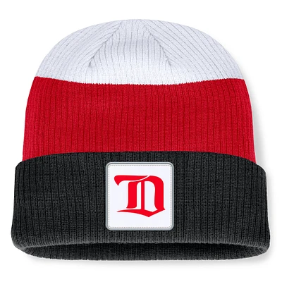 Men's Fanatics  Black/Red Detroit Red Wings Heritage Showboat Color-Block Cuffed Knit Hat