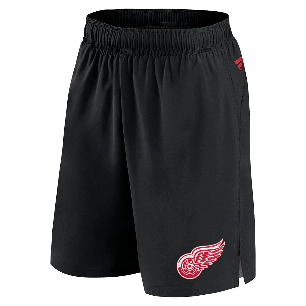 Men's Fanatics  Black Detroit Red Wings Authentic Pro Tech Shorts