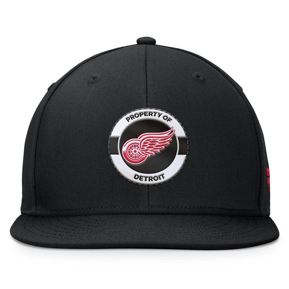 Men's Fanatics Black Detroit Red Wings Authentic Pro Training Camp Snapback Hat