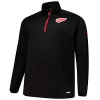Men's Fanatics  Black Detroit Red Wings Big & Tall Authentic Pro Quarter-Zip Top