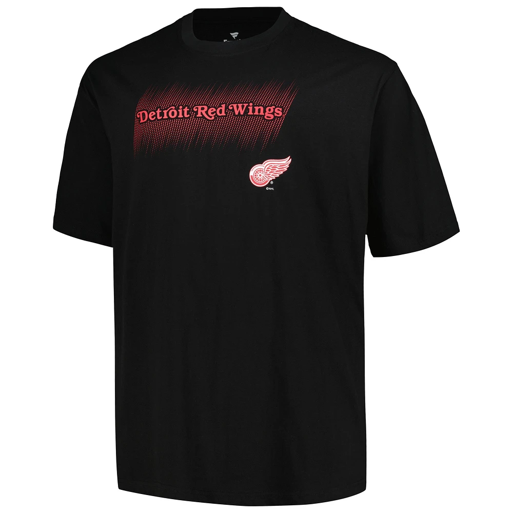 Men's Fanatics Black Detroit Red Wings Big & Tall Wordmark T-Shirt