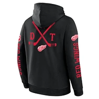 Men's Fanatics Black Detroit Red Wings Big City Legacy Fleece Pullover Hoodie