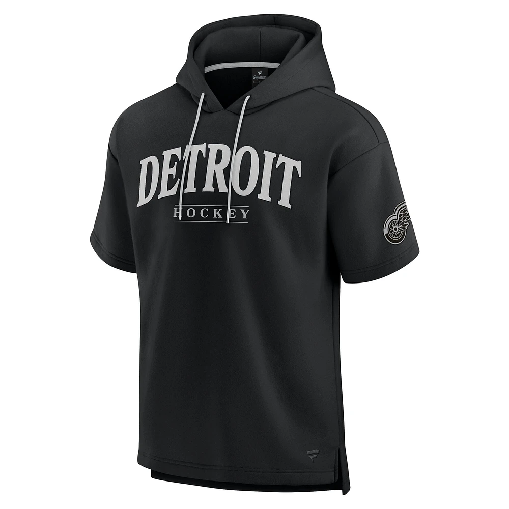 Sweat à capuche manches courtes Fanatics pour hommes Detroit Red Wings Elements Ready noir