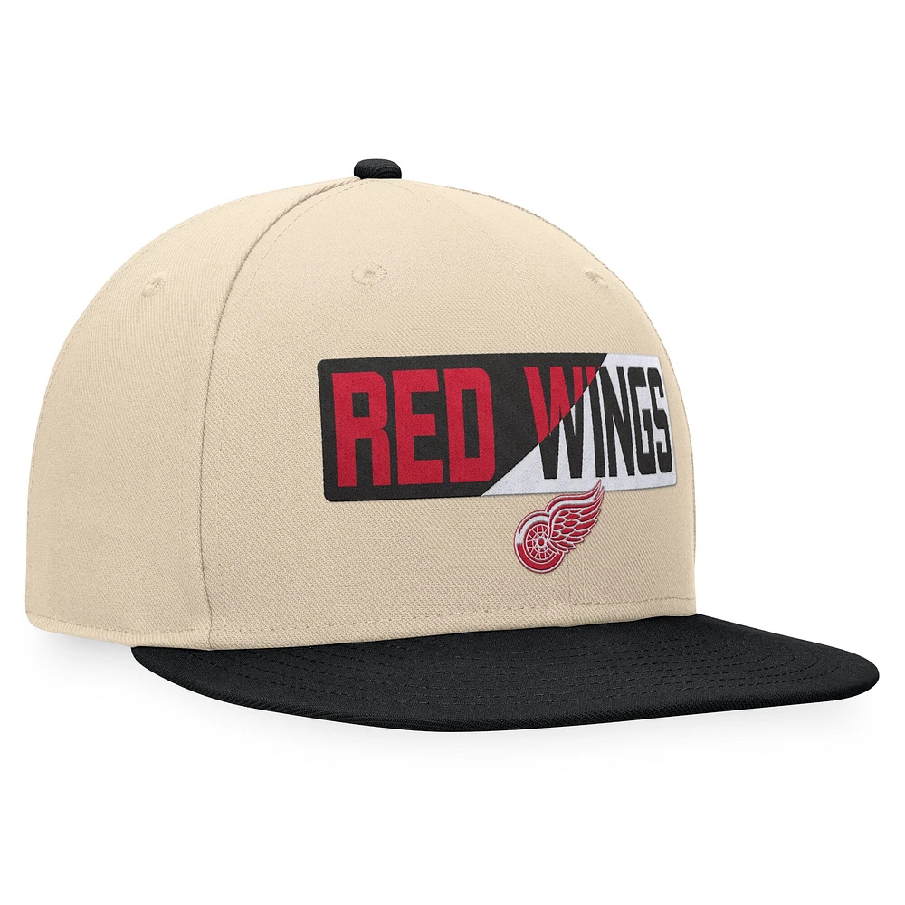 Men's Fanatics Cream/Black Detroit Red Wings Goalaso Snapback Hat